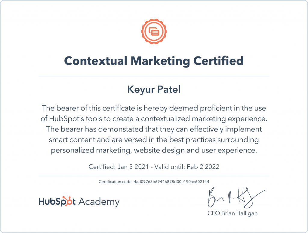 Keyur | Contextual Marketing Certified